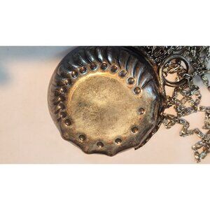 Sommeliers tasting cup with Chain 45"  Snake Design Thumb Ring  shallow silver